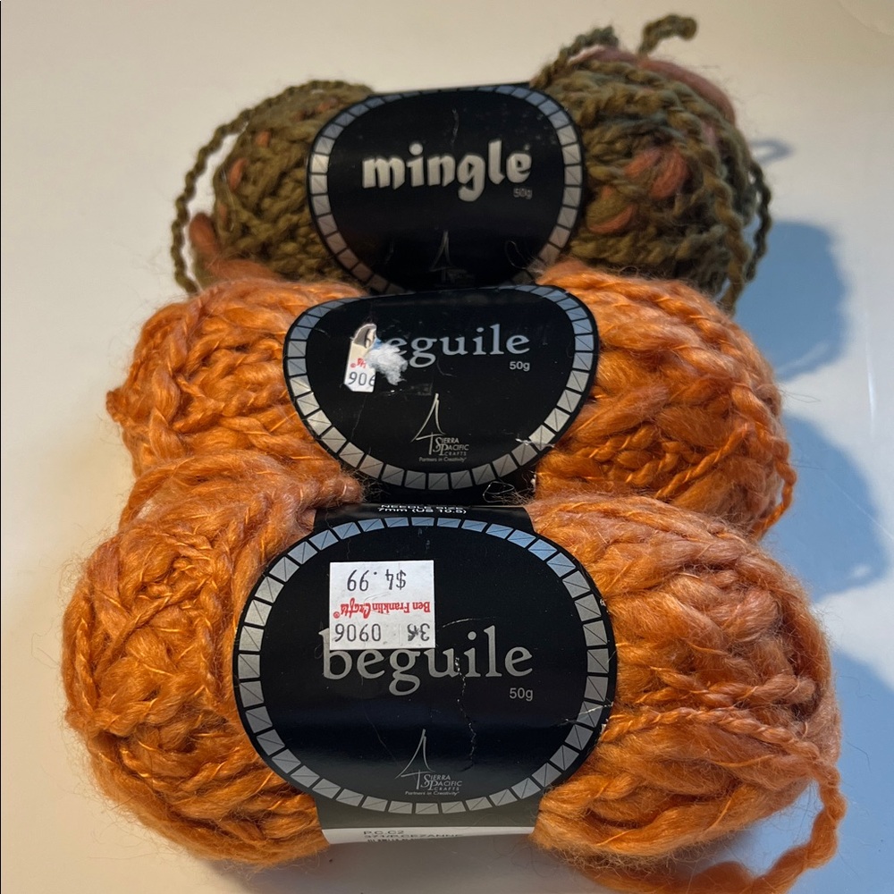 Beguile and Mingle Yarn Collection - Orange and Green